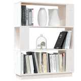 Book Cabinet/Room Divider White 80x25x101 cm Solid Wood Pine 814055