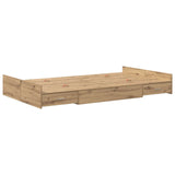 Storage Bed Frame Artisan Oak 120 x 200 cm Engineered Wood 3335308