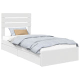 Storage Bed with Headboard White 75 x 190 cm Engineered Wood 3411604
