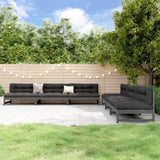 6 Piece Garden Lounge Set Grey Solid Wood Pine 3186608
