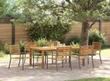 Garden Dining Set 7 pcs Grey Solid Acacia Wood 3365521