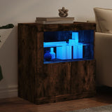 Sideboard with LED Lights Smoked Oak 60,5x37x67 cm 836620