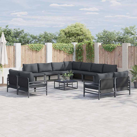 Garden Sofa Set Anthracite Steel 3379035