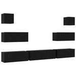TV Cabinet Set 7 pcs Black oak 100 x 30 x 30 cm Engineered wood 3332572