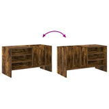 Record Cabinet Smoked Oak 78.5 x 35 x 45 cm Engineered Wood 891076