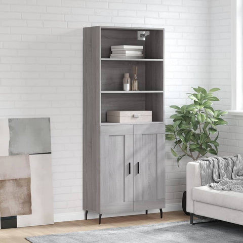 Highboard Grey Sonoma 69.5x34x180 cm Engineered Wood 3189979