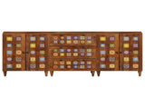 Sideboard 3 pcs Walnut 60 x 33.5 x 75 cm Solid Mango Wood 3310089