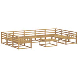 Outdoor Sofa Set 10 pcs White Solid Acacia Wood 3387063