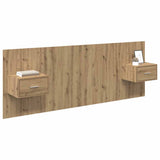 Headboard With Cabinet 3 pcs Artisan Oak Engineered Wood 3415864