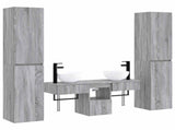 Bathroom Furniture Set 5 pcs Grey Sonoma 33 x 34.5 x 160 cm 3406009