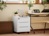 Three-Drawer Locking Filing Cabinet - White T3398P343103