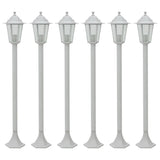 Garden Post Lights 6 pcs E27 110 cm Aluminium White 44215