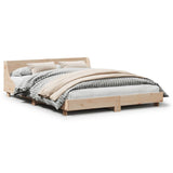 Bed Frame without Mattress 150x200 cm King Size Solid Wood Pine 850725