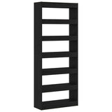 Book Cabinet Black Oak 80 x 30 x 198 cm Engineered Wood 3333923