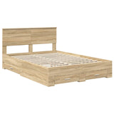 Bed Frame with Drawer Sonoma Oak 140 x 200 cm Engineered Wood 3410888
