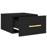 Wall-mounted Bedside Cabinet Black Engineered Wood 829790