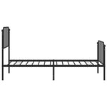 ZNTS Metal Bed Frame with Headboard and Footboard Black 90x200 cm 373898