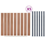 Fence Panel Set Brown 872x186 cm WPC 3211834