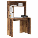 Desk with Shelf Old Wood 91 x 50 x 149 cm Engineered Wood 869264