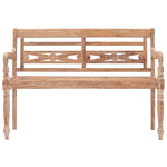 Batavia Bench 120 cm White Wash Solid Teak Wood 316035
