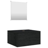 ZNTS 2 Piece Bathroom Furniture Set Black Engineered Wood 242557