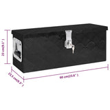 ZNTS Storage Box Black 60x23.5x23 cm Aluminium 152249