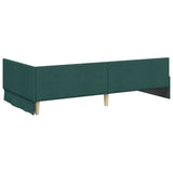 Corner Bed Frame Dark Green 90 cm x 200 cm Velvet 42016047