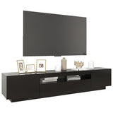 TV Cabinet with LED Lights Black 200x35x40 cm 3081907