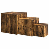 Side Tables 3 pcs Smoked Oak Engineered Wood 815987