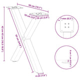 Coffee Table Legs X-Shaped 2 pcs White 50x cm Steel 4012897