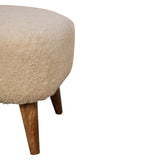 Boucle Cream Square Footstool IN3306