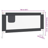 Toddler Safety Bed Rail Dark Grey 160x25 cm Fabric 10230