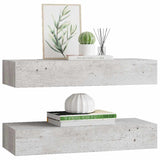 Wall Drawer Shelves 2 pcs Concrete Grey 60x23.5x10cm MDF 330266