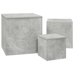 Side Tables 3 pcs Concrete Grey Engineered Wood 808589