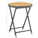 Tea Table Grey 60 cm Poly Rattan and Solid Acacia Wood 316510