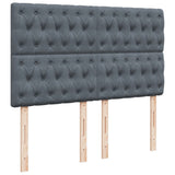 Box Spring Bed with Mattress Dark Grey 140x190 cm Velvet 3290913