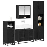 Bathroom Furniture Set 4 pcs Black Oak Engineered Wood 3402437