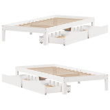 Bed Frame with Drawers without Mattress White 90x190 cm Single 3301935