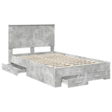 Bed Frame Concrete Grey 120 x 190 cm Engineered Wood 3411335
