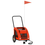 Pet Bike Trailer Orange and Grey Oxford Fabric and Iron 93970