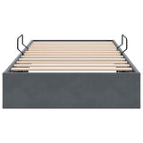 Storage Bed with Mattress Dark Grey 100 x 203 cm Velvet 3370133