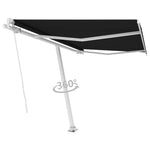 ZNTS Freestanding Manual Retractable Awning 300x250 cm Anthracite 3069499