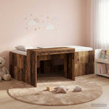 Kids'High Bed Frame with Desk Old wood 90 x 200 cm 3422657