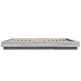 Bed Frame with LED Lights without Mattress Grey Sonoma 150x200cm 3281096