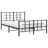 Metal Bed Frame without Mattress with Footboard Black 140x200cm 355580