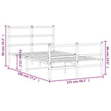 Metal Bed Frame without Mattress with Footboard Black 120x190cm 355380