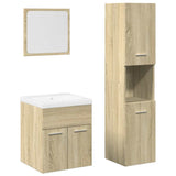 4 Piece Bathroom Furniture Set Sonoma Oak Engineered Wood 3325004