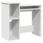 ZNTS Desk with Shelves White 84x40x78 cm Engineered Wood 860445