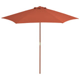 Garden Parasol with Wooden Pole 270 cm Terracotta 44518