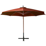Hanging Garden Parasol with Pole Terracotta 3.5x2.9 m Solid Fir Wood 313771